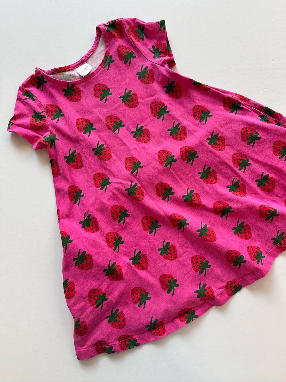 Hanna Andersson Hot Pink Strawberry Tee Dress